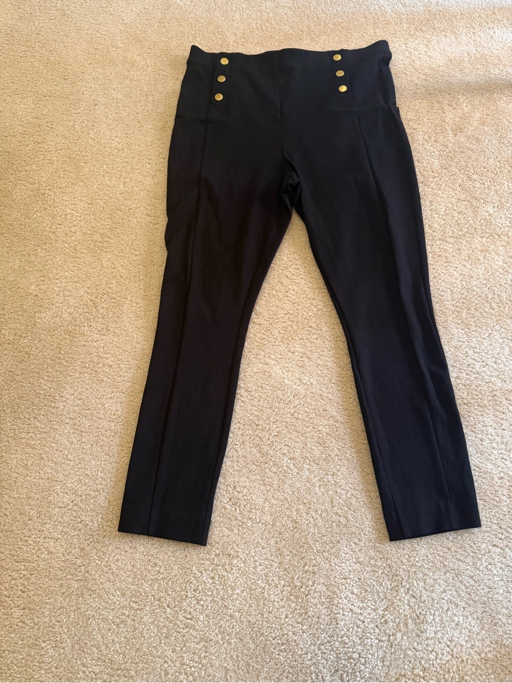 Ann Taylor Factory Large womans Black Button-Accent Slim Pants